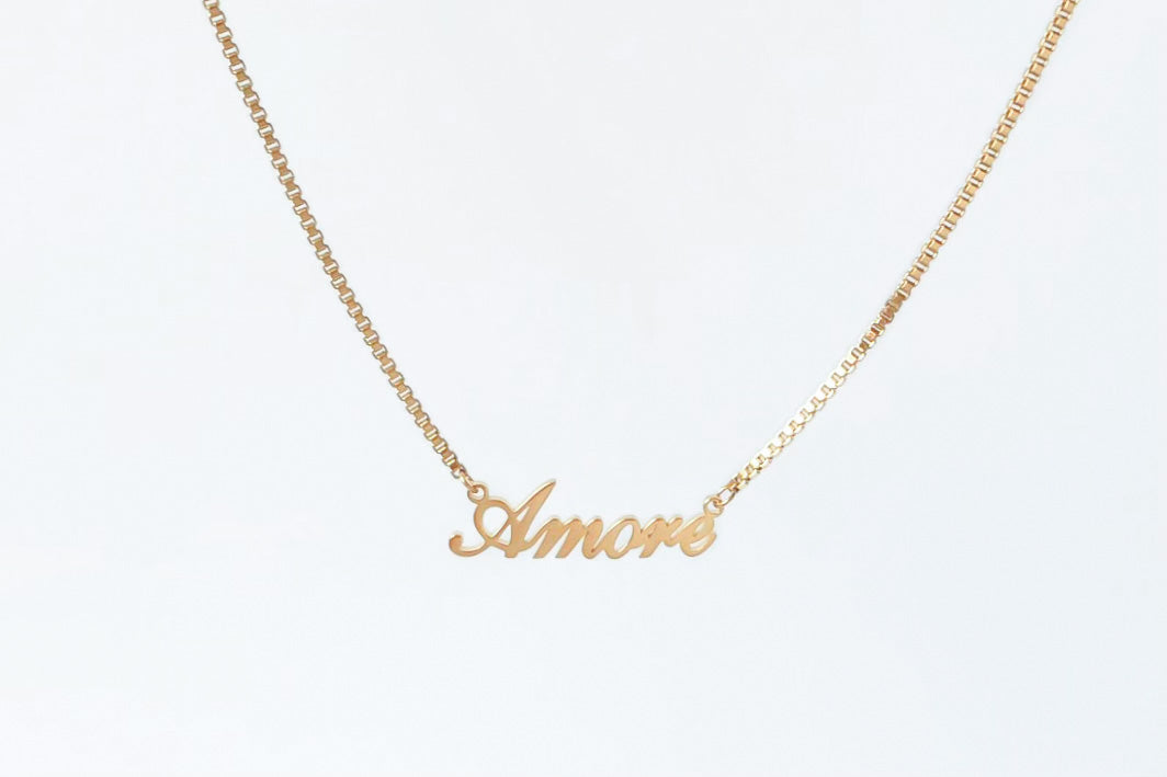 Gold cursive name necklace deals