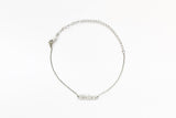 Custom Name Anklet in a block font, crafted onto our minimalistic cable chain. Chain Length: 18cm + 10cm Extender Chain. Made with stainless steel, silver. Perfect gift for her / friendship gifts.