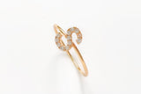 Ice out your initial in uppercase font, with diamonds crafted onto our classic ring. Dainty and minimalist rings aesthetic. Made with stainless steel, plated with 18K Gold. 